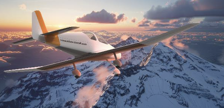 Rendering of the Milan Aircraft electric trainer currently in development.