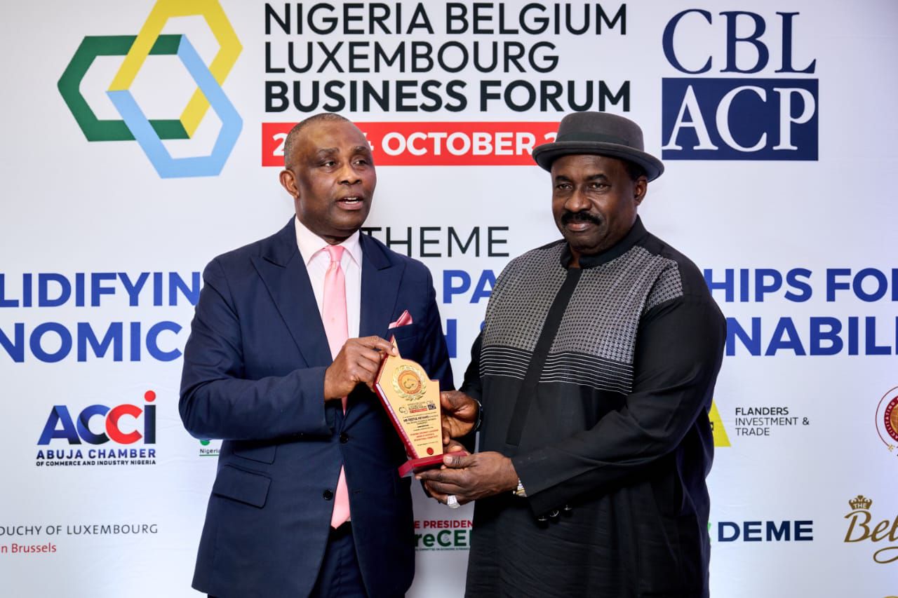 R-L DG . Nigeria Civil Aviation Authority (NCAA), Capt. Chris Najomo and Mr Colins Nweke, Organiser, Nigeria Belgium Luxembourg Business Forum. Pic- Federal Ministry of Aviation and Aerospace Nigeria.