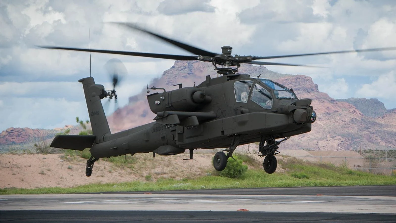 Apache flight at Boeing's site in Mesa, Arizona. (Boeing photo)