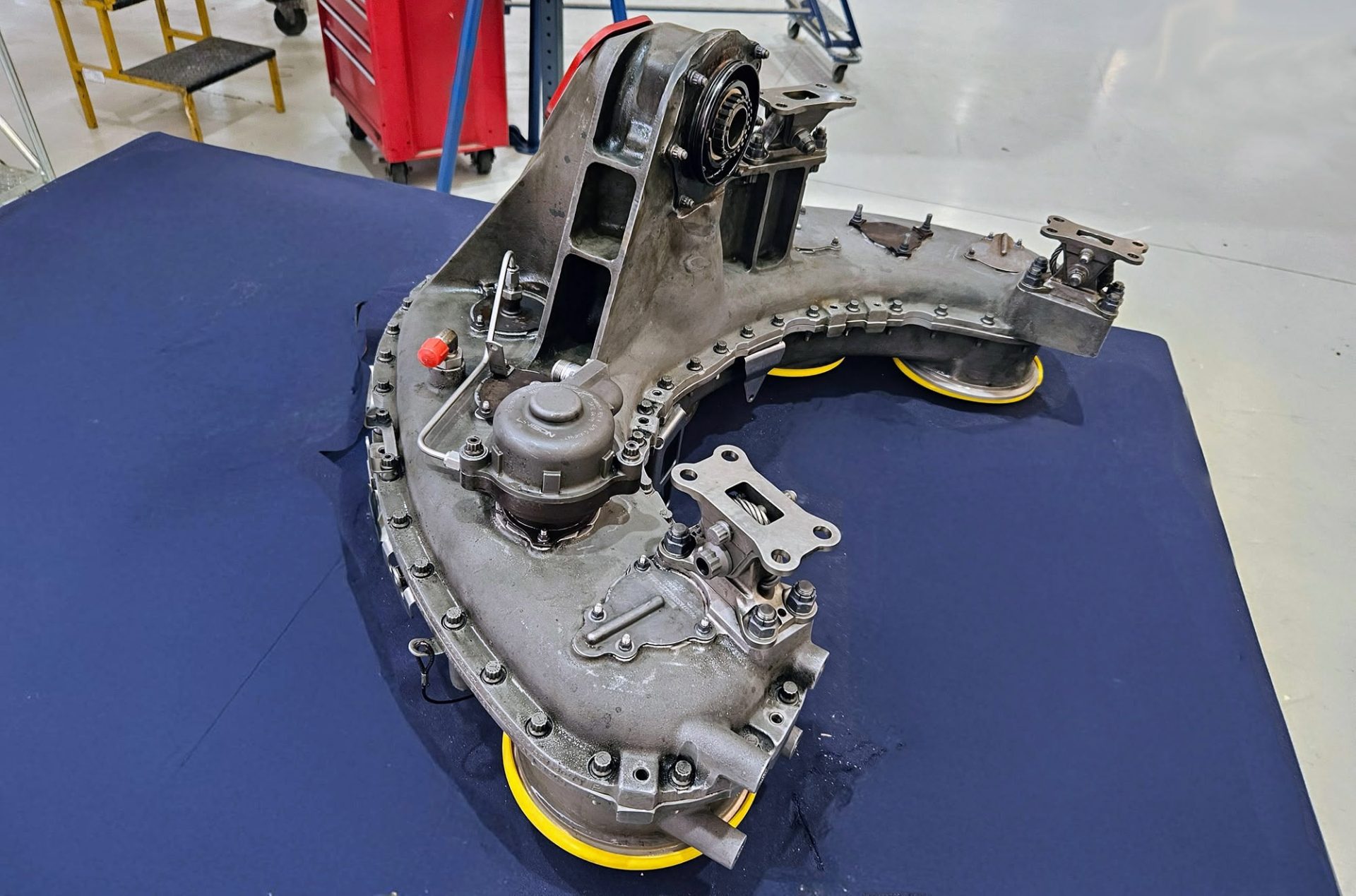 Bombardier Challenger 604 undergoing engine accessory gearbox (AGB) at ExecuJet MRO Services South Africa