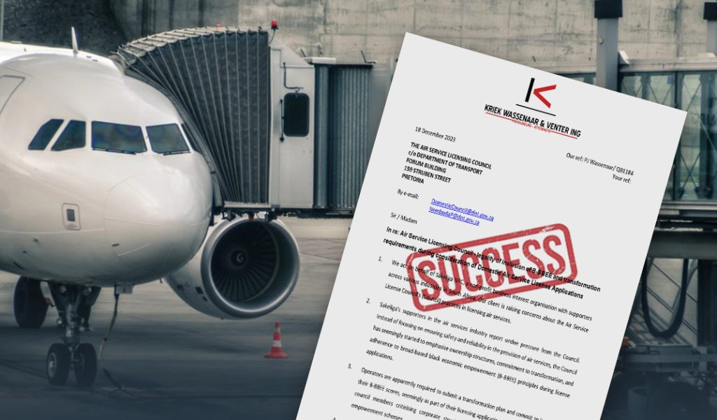 Sakeliga Air Service Licensing Council Litigation