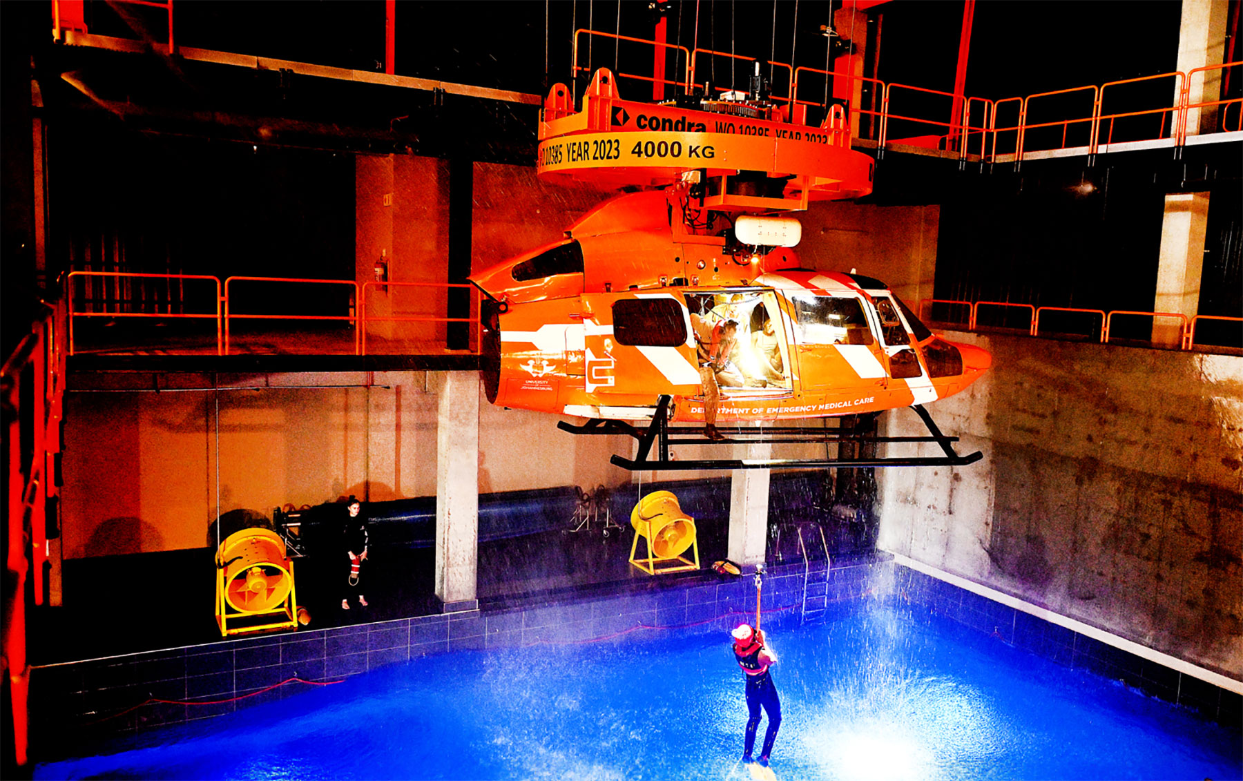 Simulation of a wet hoisting operation. Photo: University of Johannesburg