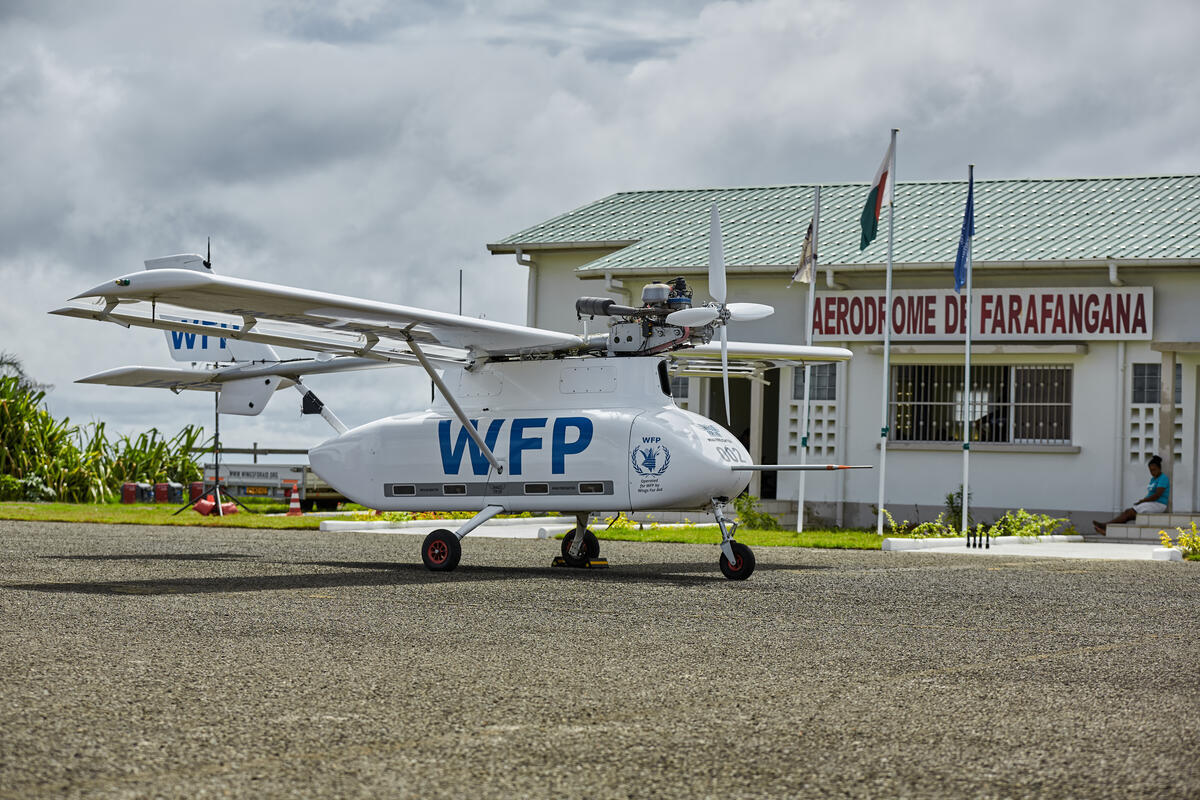 WFP launched First-Ever UAS Operation for Humanitarian Assistance Delivery and delivered specialized nutritious food to vulnerable communities near Farafangana, southeastern Madagascar, where traditional access is difficult.