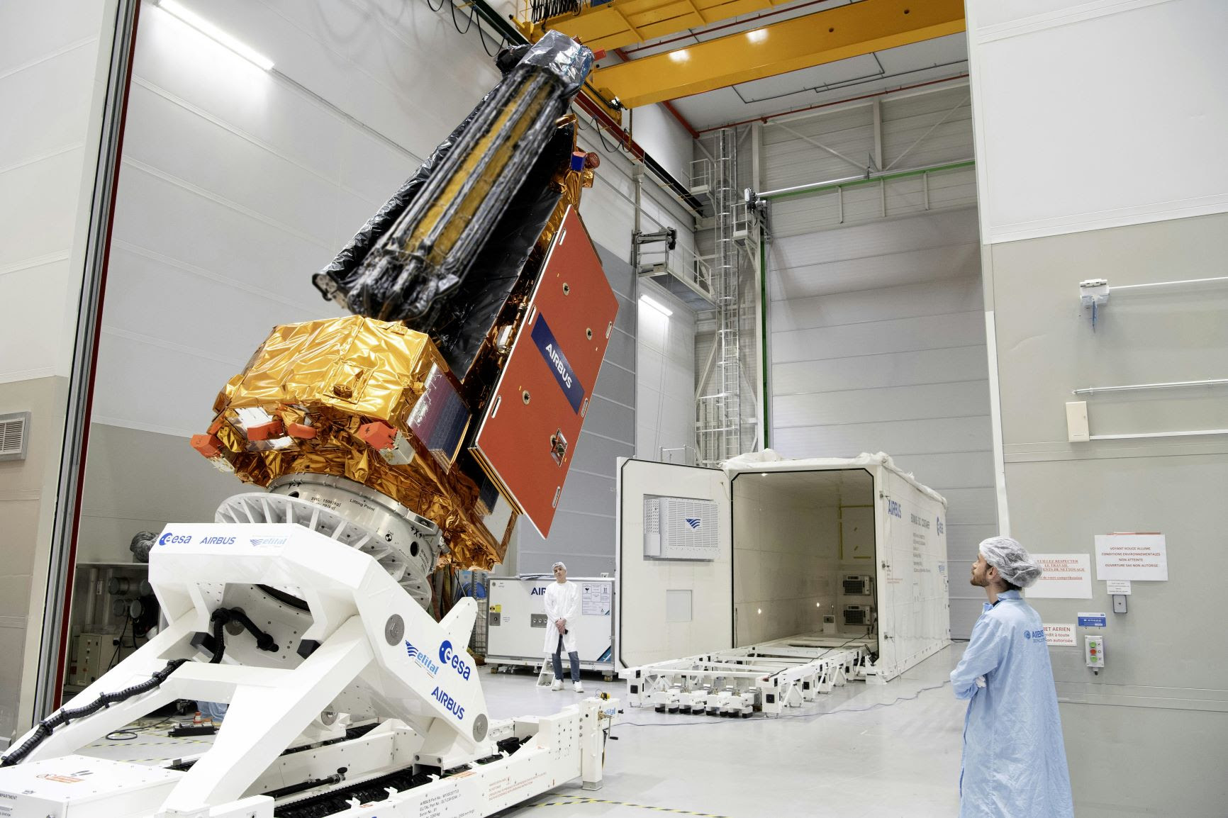 Biomass satellite being packed ready for shipment - Copyright Airbus.